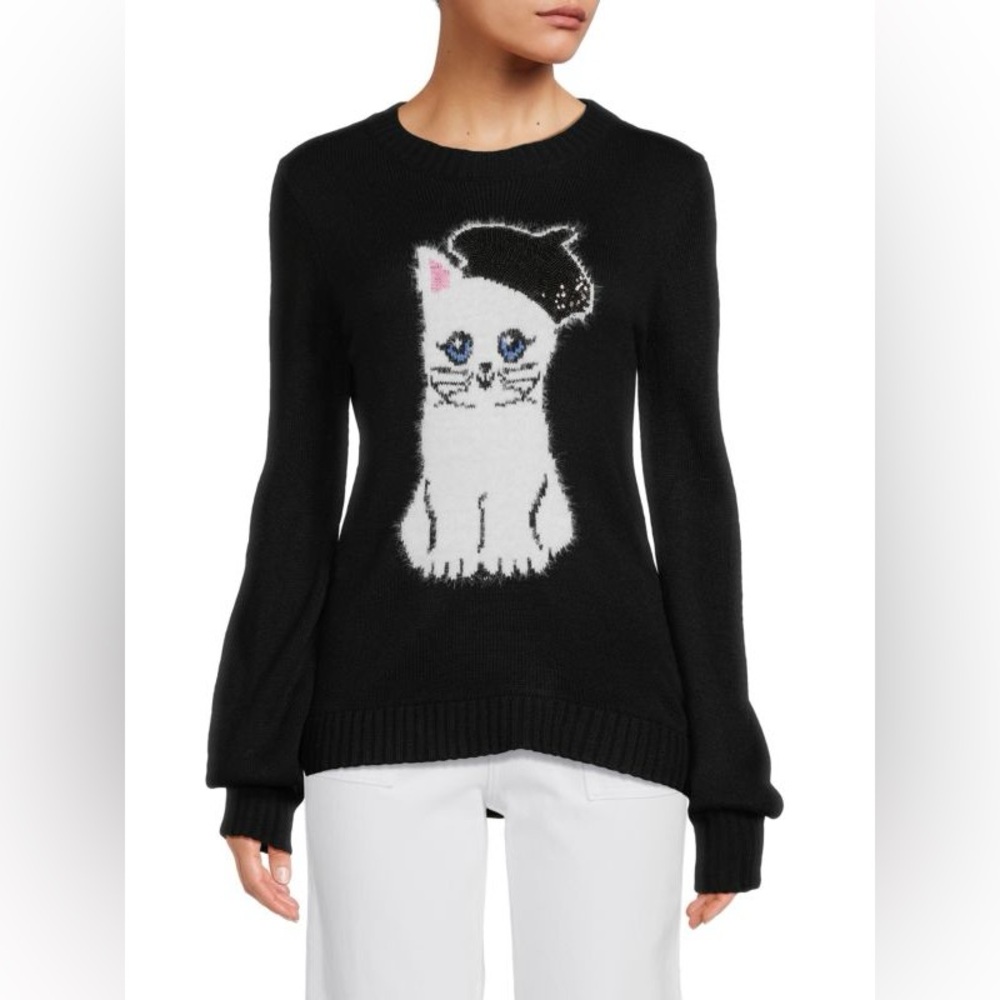 Karl Lagerfeld Choupette Sequin Kitten Sweater